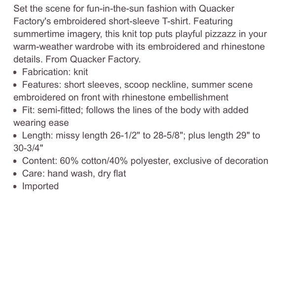 Quacker Factory 2X lighthouse embroidered summer scene T-SHIRT - Picture 5 of 7